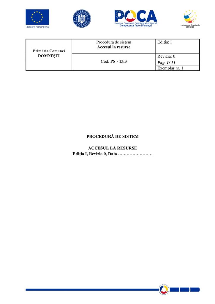 thumbnail of PROCEDURA SISTEM Accesul la resurse DOMNESTI POCA 151542